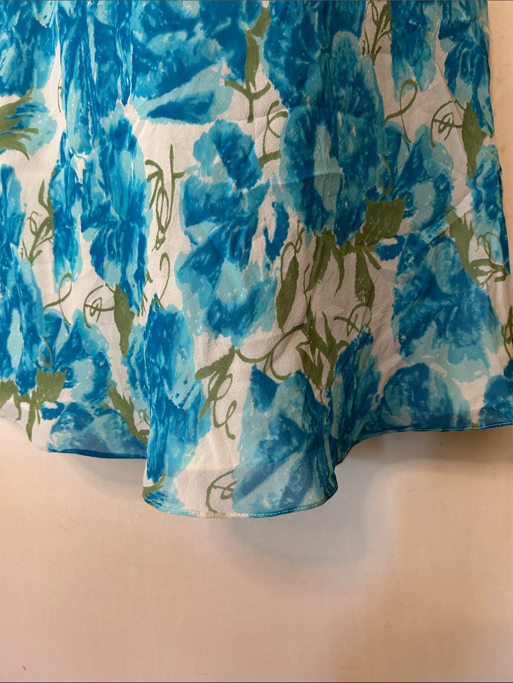 Ann Taylor Vintage Blue Silk Floral Slip Midi Dress size 6P - Picture 10 of 13